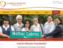 Tablet Screenshot of cabrinifoundation.org